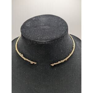 Alexis Bittar Gold Crystal Rhinestone Collar Choker Necklace Cuff